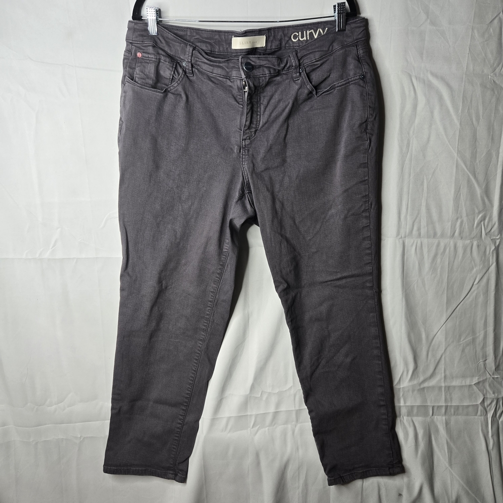 16 Slink Curvy Women's Gray Charcoal Ankle Jeans EUC